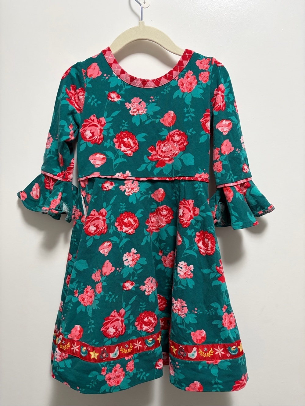 Wildflowers Clothing Happy Go Lucky Christmas Rose Dress Girls Size 4